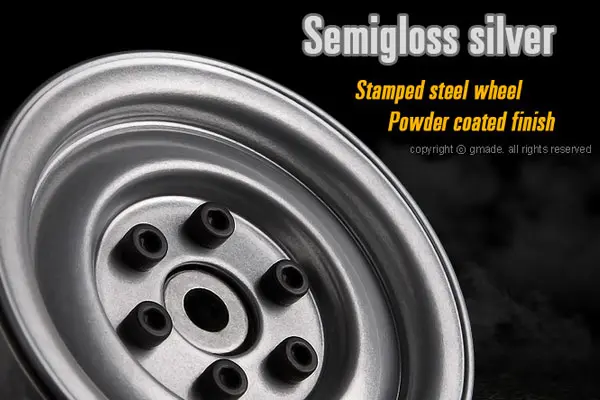 Gmade 1.9 Sr03 Beadlock Wheels (Semigloss Silver) (2) – view 2