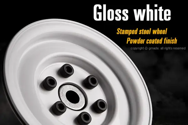 Gmade 1.9 Sr03 Beadlock Wheels (Gloss White) (2) – view 2