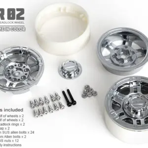 Gmade 1.9 Nr02 Beadlock Wheels (Chrome) (2) – view 2