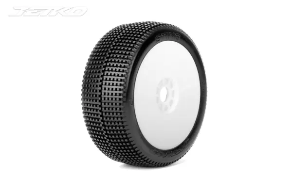 Jetko Sting Super Soft 1:8 Buggy Pre-Glued White Revo Rims (2)