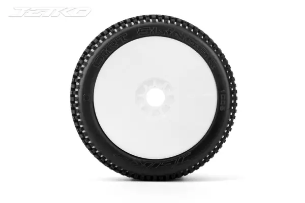 Jetko Dirt Slinger Soft 1:8 Buggy Pre-Glued White Revo Rims (2) – view 2