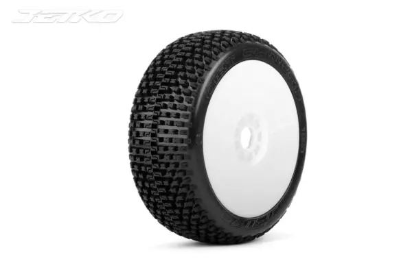 Jetko Dirt Slinger Ultra Soft 1:8 Buggy Pre-Glued White Revo Rims (2)