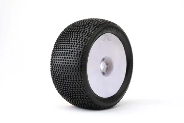 Jetko Block in Super Soft 1:8 Truggy Pre-Glued on White Rims (2) – view 2