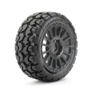 Jetko EX Tomahawk 1:8 Rallye Belted Tyre Black Wheels 17mm Hex (2)