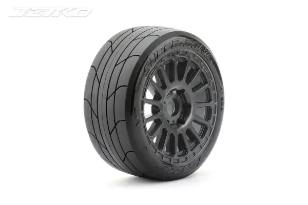 Jetko EX Super Sonic 1:8 Slicks Belted Tyre Black Wheels 17mm Hex (2)