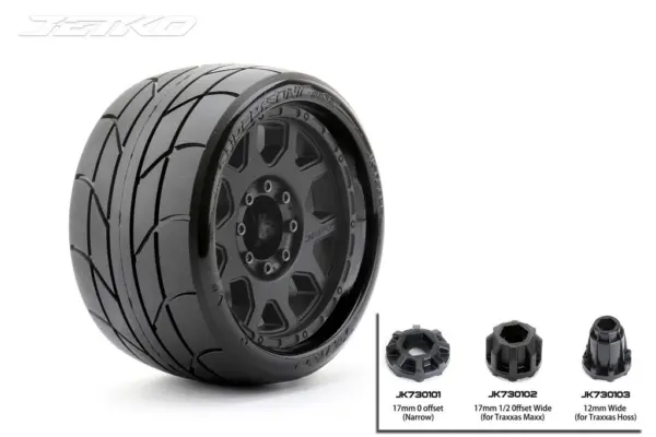 Jetko Ex Super Sonic Lp Belted 3.8 Black Wheel Maxx 17mm (2)"