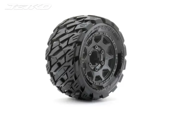 Jetko Ex Tyre St Rockform Black Wheel 2.8 Hex 12-14-17mm (2)"