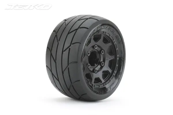 Jetko Ex Tyre St Supersonic Slick Black Wheel 2.8 Hex12-14-17mm (2)"