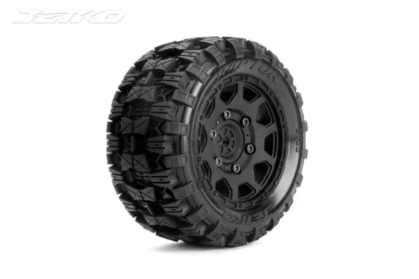 Jetko Ex Tyre St Raptor Black Wheel 2.8 Hex 12-14-17mm (2)"
