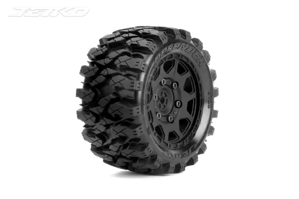 Jetko Ex Tyre St Defender Black Wheel 2.8 Hex 12-14-17mm (2)"