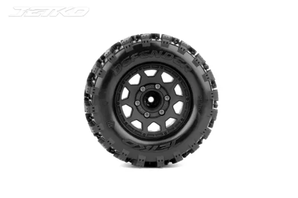 Jetko Ex Tyre Mt Defender Black Wheel 2.8 Hex Hex 12-14-17mm (2)" – view 2