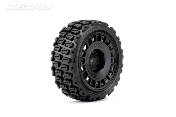Jetko Ex Couragia 1/10 Touring/Rally Tyre Black Wheel 12mm Hex (4)