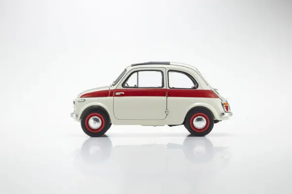 Kyosho 1:18 Fiat Nuova 500 Sport Light Gray/Red Line – view 6