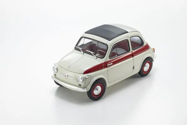 Kyosho 1:18 Fiat Nuova 500 Sport Light Gray/Red Line – view 8