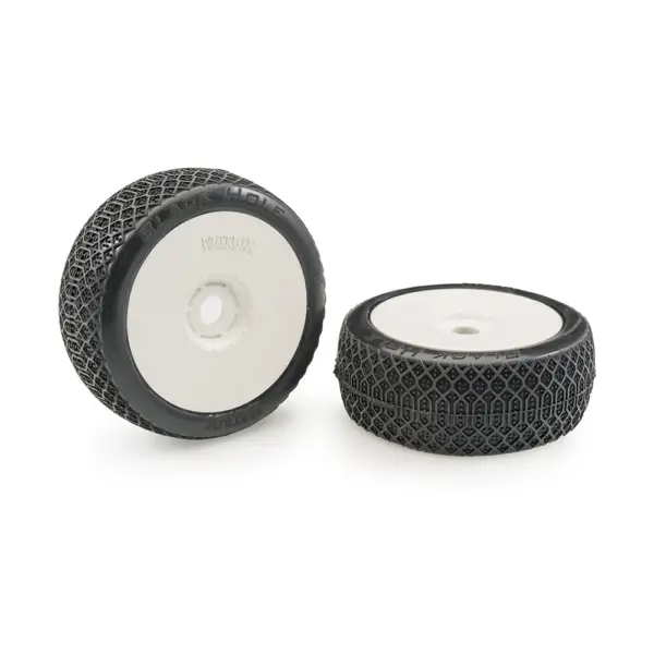 Matrix Blackhole Clay Soft 1:8 Buggy Pre-Glued White Wheels (2)