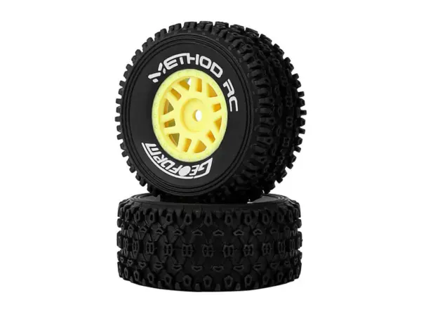 Method Geoform 1/16 Sc Tyres on 12mm Hex Yellow Wheels (Pr) – view 2