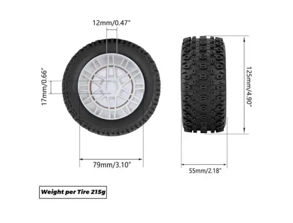 Method Geoform 1/8 Sc Tyres on 17mm Hex Red Wheels (Pr) – view 3