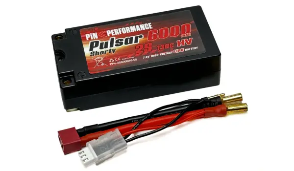 Pink Pulsar Shorty Lipo 2s 7.6v-6000-130c (5mm) 96.5x47.7x26mm 225g