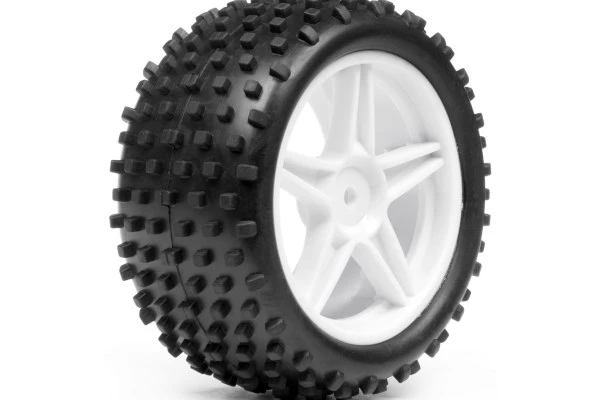 Maverick RC 1:10 BUGGY WHITE REAR WHEEL & TYRE ASSEMBLY