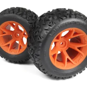 Maverick RC Mounted Linebacker Tire on MT Wheel (Orange/2pcs)