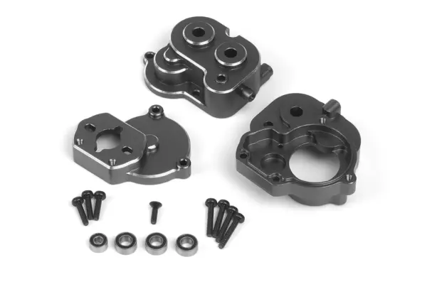 HPI Racing Aluminum Center Gear Box Set (Gunmetal)