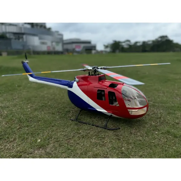FLISHRC BO105 (Red&Blue&White) RTF FL500 V2 500 Class/Size Scale RC Helicopter – view 3