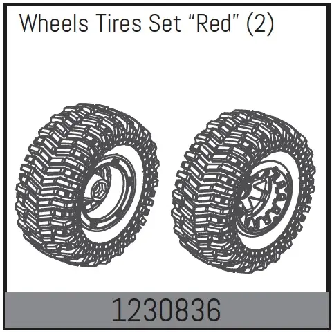 Beadlock Wheel Set128*65mm - Red (2)