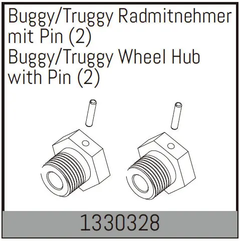 Buggy/Truggy Wheel Hub with Pin (2)
