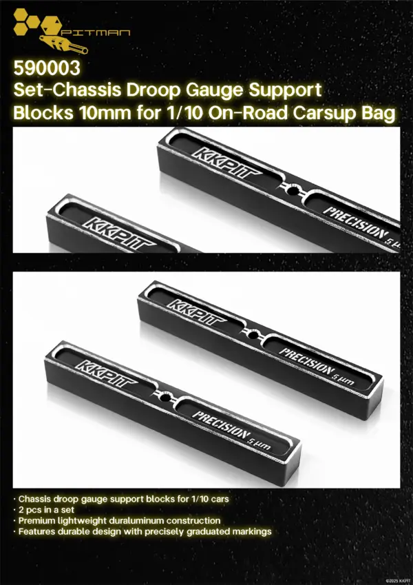 590003 Chassis Droop Gauge Support Blocks 10mm for 1/10 On-Road Cars – view 3