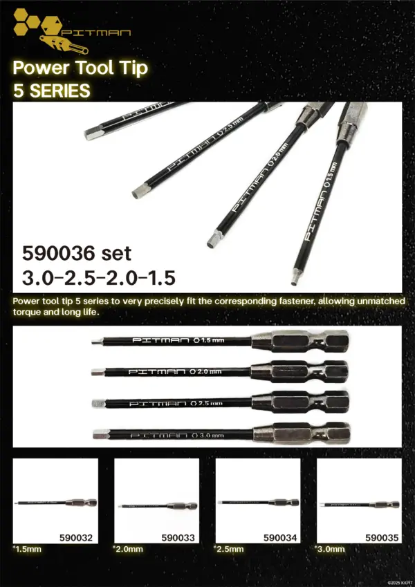 590036 Power Tool Tip 5 SERIES Combo1.5/2.0/2.5/3.0x 88mm – view 3