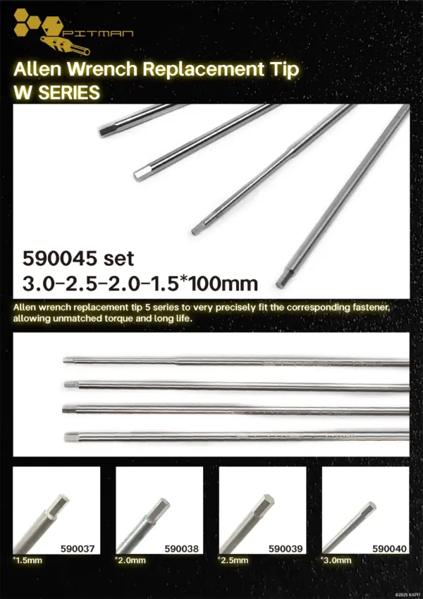 590039 Allen Wrench Replacement Tip W SERIES 2.5 x 100 mm – view 3