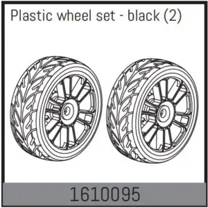 Plastic wheel set - black (2)