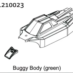 PVC Buggy Shell - green + Stickers