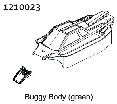 PVC Buggy Shell - green + Stickers