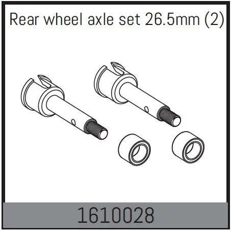 Rear wheel axle set 26.5mm (2)