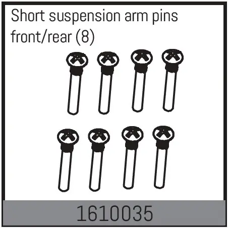 Short suspension arm pins front/rear (8)