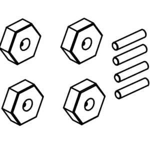 Wheel Hex Nuts & Pins (4)