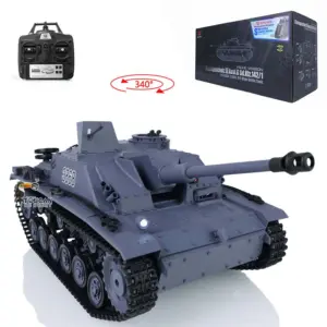 2.4Ghz Henglong 1/16 Scale 7.0 Plastic German Stug III RTR RC Tank Model 3868 Smoke Unit Sound BB Shooting Unit IR