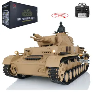 2.4G Henglong 1:16 Scale TK7.0 Plastic German Panzer IV F RTR RC Tank Model 3858 Military Model Stimulated Sound Smoke