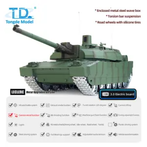 TD 1/16 RC Military Tank H2408 Leclerc Battle Tank Metal Driving Wheel Road Wheel Gearbox Infrared BB Barrel Recoil Smoke Unit