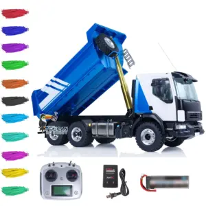 Customized LESU 1/14 6x6 Hydraulic RC Dumper Truck Metal Remote Control Tipper Car Hobby Model Painted Toys
