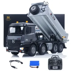 HUINA 1/14 Remote Control Dump Truck 12CH RC Tipper Finished Model Toy Gift RTR Light Sound Effects Radio USB Charging Cable