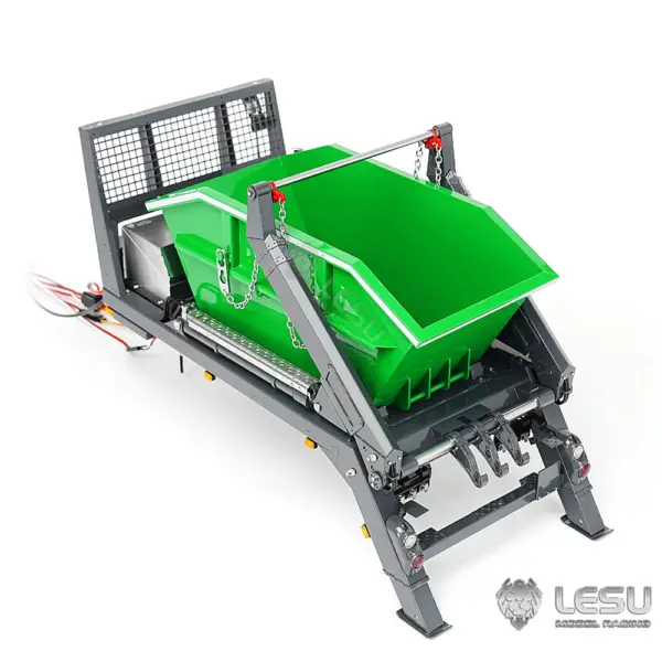LESU Metal 1/14 RC Hydraulic Swing Arm Garbage Truck 4X4 Skip Loader RTR TGS Car Assembled Electric Wireless Control Model 3-Speed