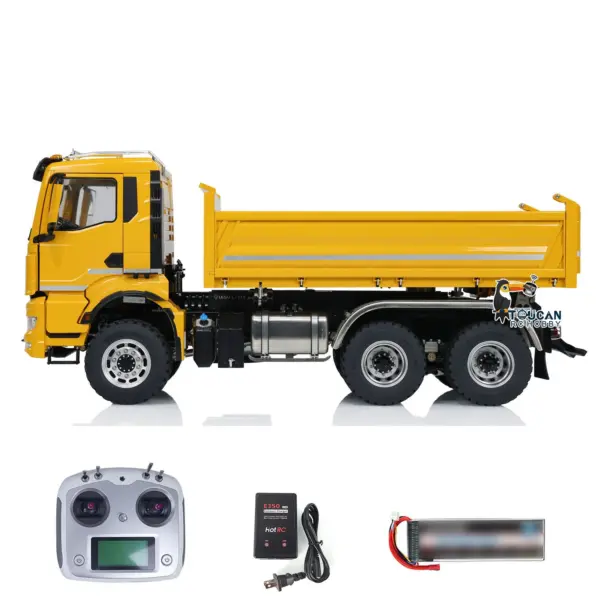 LESU 6*6 3-way 1/14 Metal RC Hydraulic Dump Truck Radio Controlled Tipper Electric Car DIY Model 3-speed Transmission