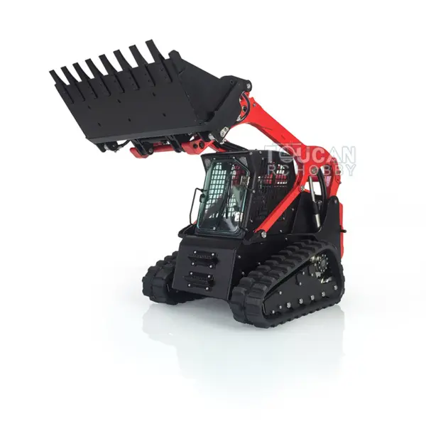 LESU 1/14 RC Metal Hydraulic Aoue-LT5 Tracked Skid-Steer Loader Model Dozer Blade Shovel Hay Clamp Bucket Rake Sweeper Track