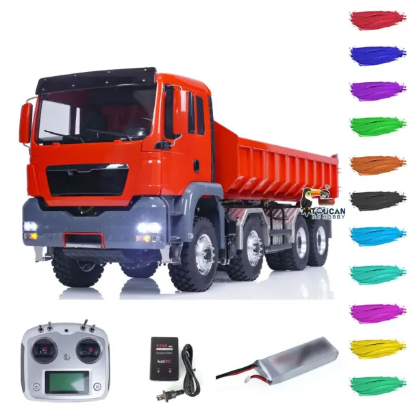 1/14 LESU Hydraulic RC Roll On/Off Dump Truck 8x8 Metal RTR Full Dumper Lorry Vehicle