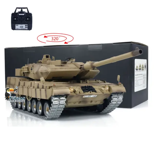 Tongde 1/16 RC Infrared Battle Tank German Leopard2A7 Electric Radio Control Military Vehicle Barrel Recoil Optional Version Painted