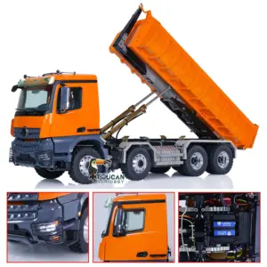 LESU 1/14 8*8 for K3363 Hydraulic RC Dumper Truck Tipper Model 1/2 Transfer Case LED Light 3T Sound ESC Servo Motor