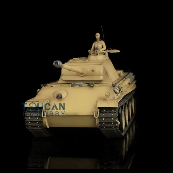 Henglong 1/16 7.0 RC Tank German Panther G Upgraded 3879 w/ FPV 360Degrees Rotating Turret Barrel Recoil Smoking Gearbox Sound Effect