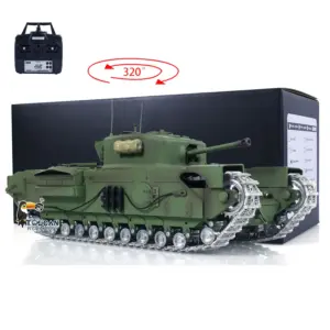 Tongde 1/16 Military RC Tank Churchill Mk.VII Metal Tracks Wheels Gearbox Infrared Battle Model Radio Control Armored Vehicles Battery